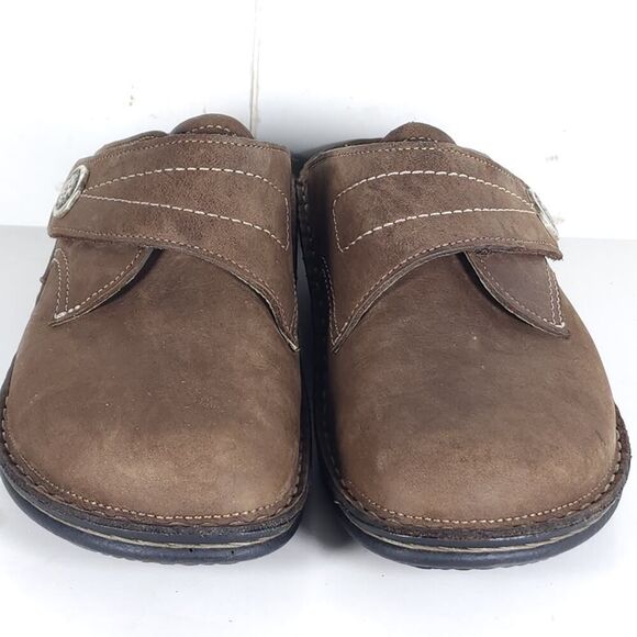 Finn Comfort Women's Santa Fe US7,5D EU38 Brown Leather Slip On Clogs Shoes - Picture 5 of 16